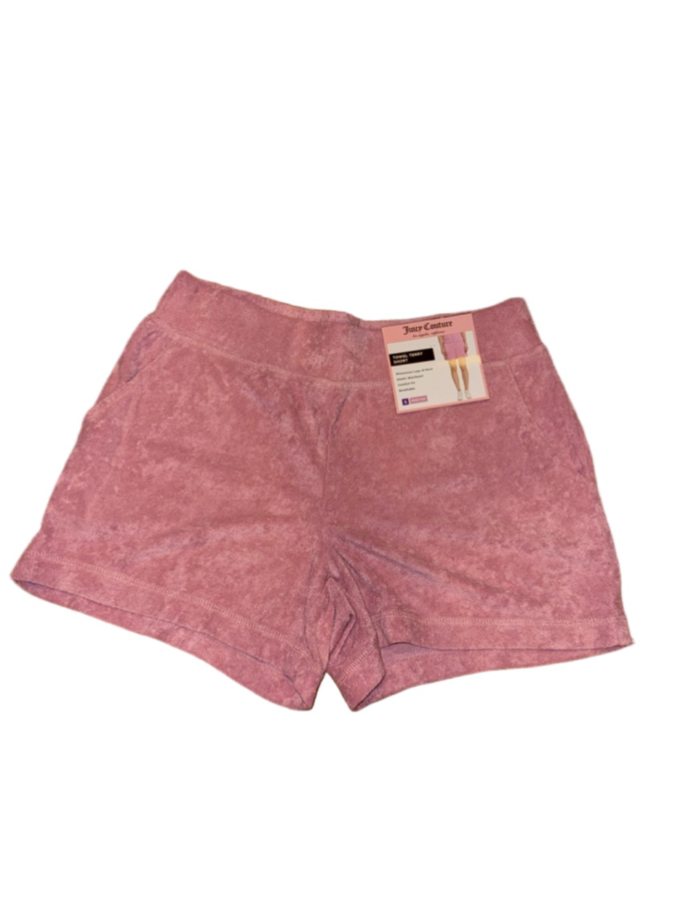 NWT Women's Juicy Couture Pink Towel Terry Athletic Shorts